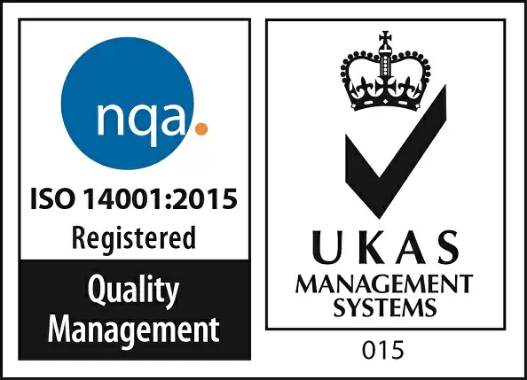 We're committed to environmental standards and we're very proud that our ISO 14001 has been re-certified.