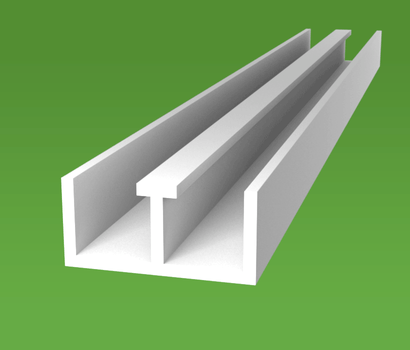 White Channel Double T Base